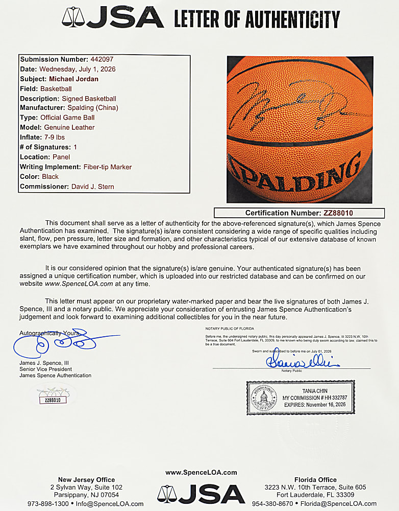 Michael Jordan Signed Basketball - JSA and Upper Deck
