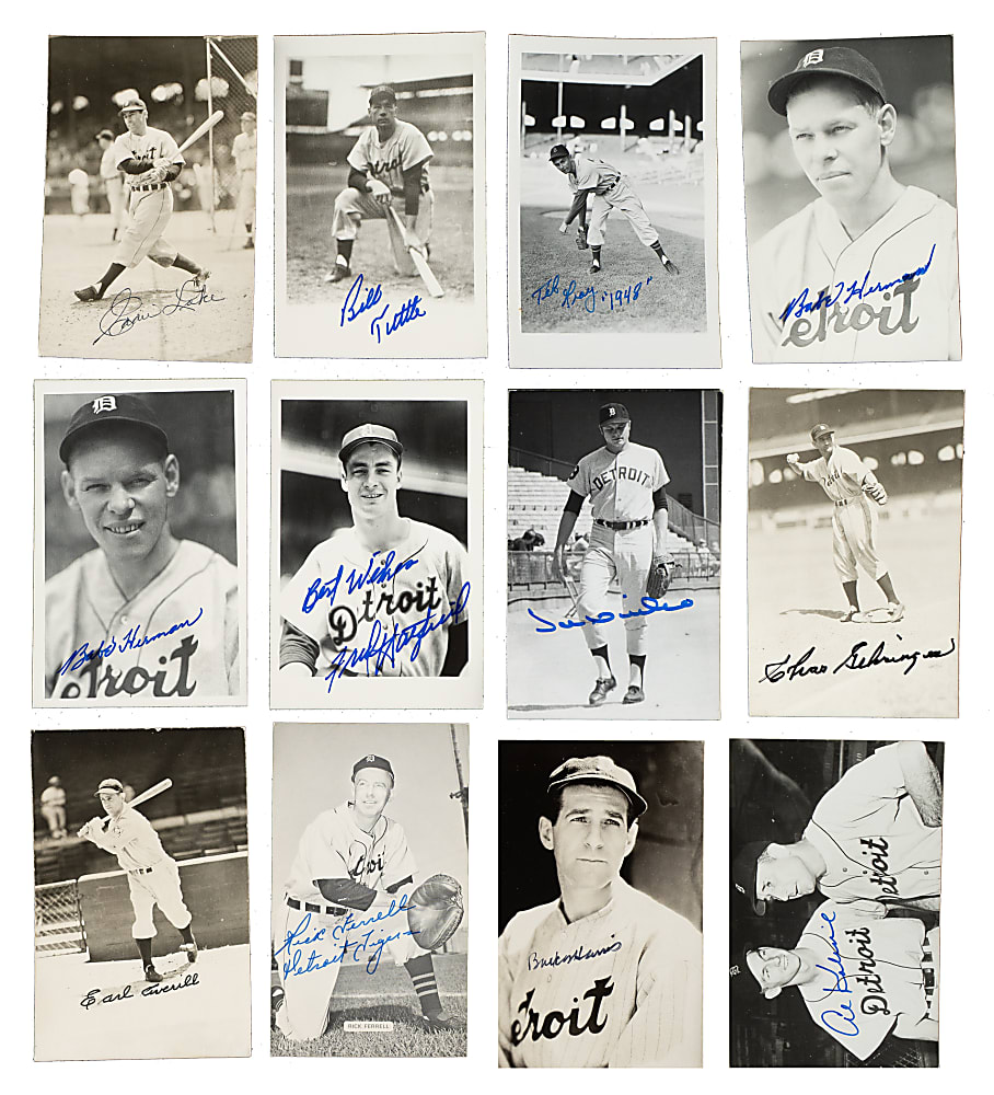 1940s to 1970s Detroit Tigers Signed Real-Photo Postcard Collection (202) Including Kaline, Mathews, Gehringer, and Kell