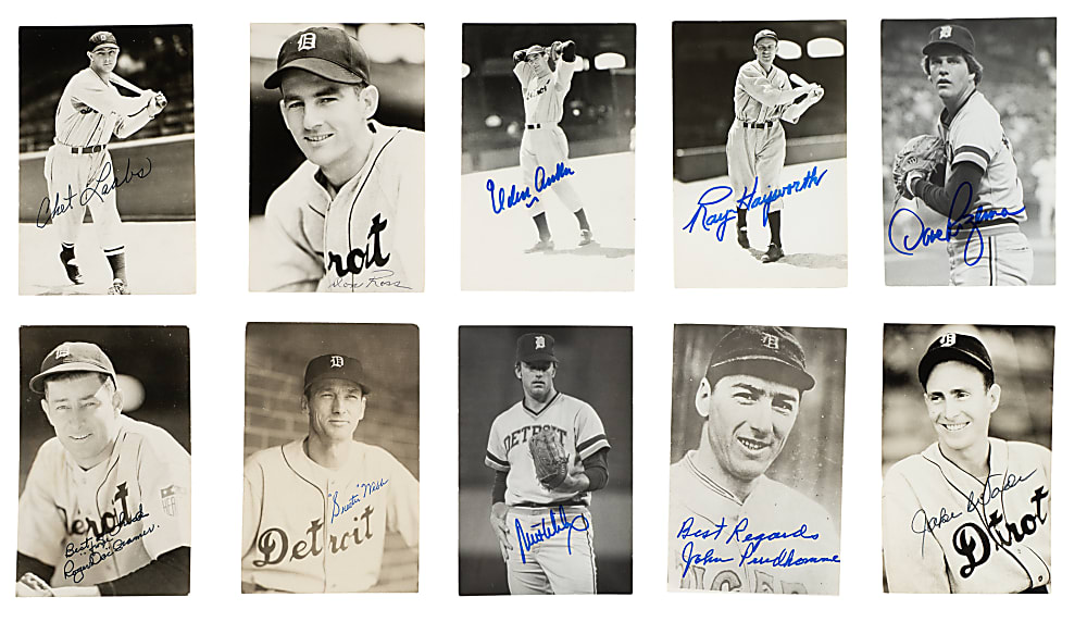 1940s to 1970s Detroit Tigers Signed Real-Photo Postcard Collection (202) Including Kaline, Mathews, Gehringer, and Kell