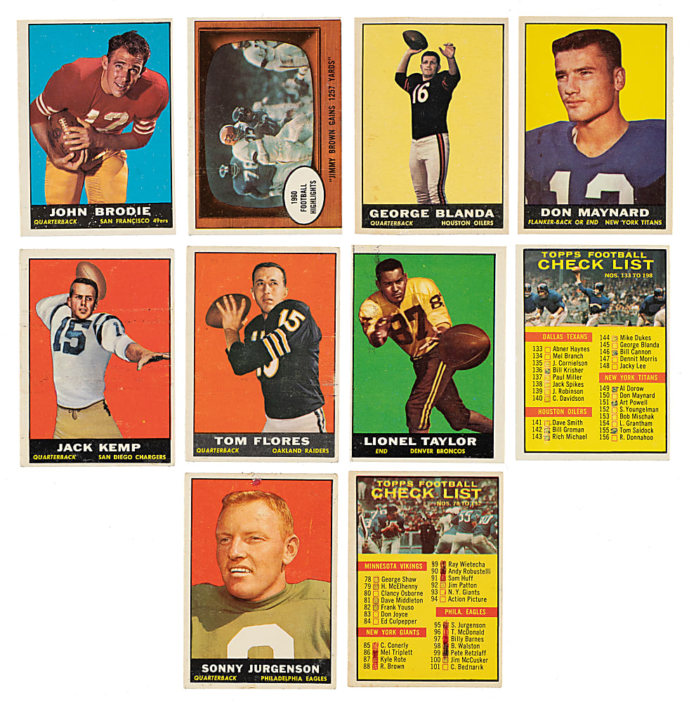 1961 Topps Football Near-Complete Set (197/198)