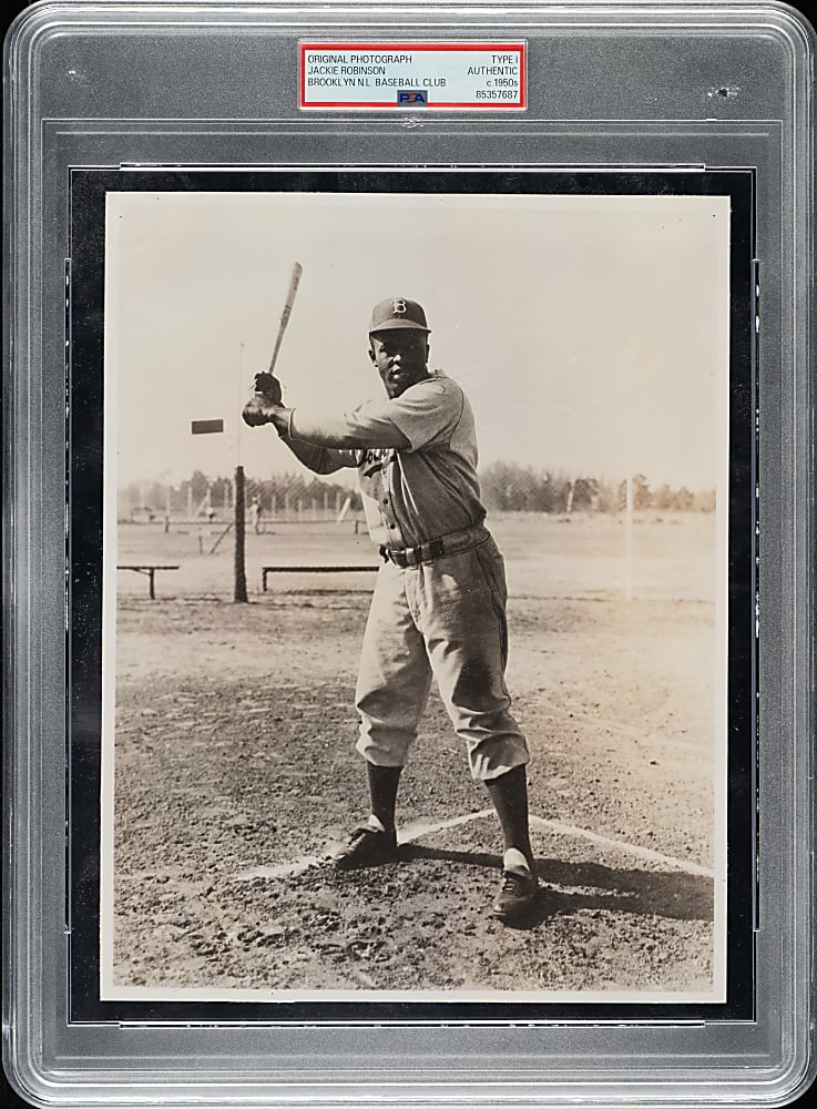 Circa 1950s Jackie Robinson Original Brooklyn Dodgers Photograph PSA/DNA Type I - Image Used for M114 Magazine and Bert Sugar Provenance