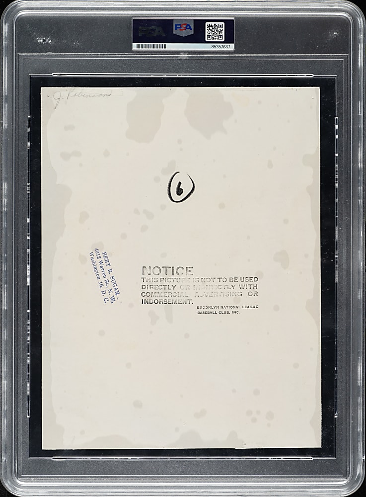 Circa 1950s Jackie Robinson Original Brooklyn Dodgers Photograph PSA/DNA Type I - Image Used for M114 Magazine and Bert Sugar Provenance