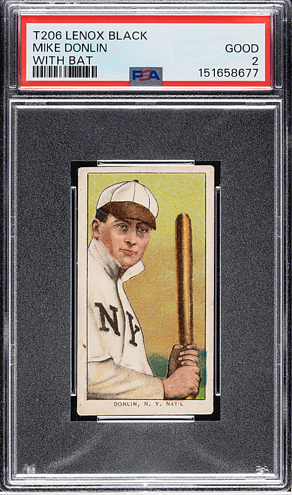 1909-1911 T206 White Border Mike Donlin with Bat PSA GOOD 2 - Lenox Back - The ONLY PSA-Graded Example!