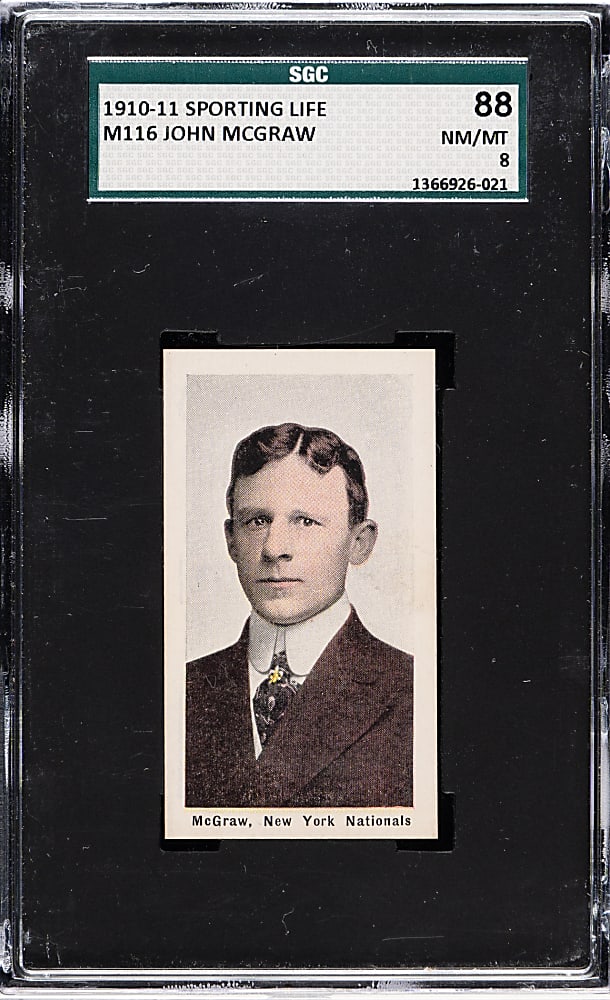 1910-1911 M116 Sporting Life John McGraw ("300 Subjects" Back) SGC NM/MT 88 - 1 of 1 - Highest Graded!