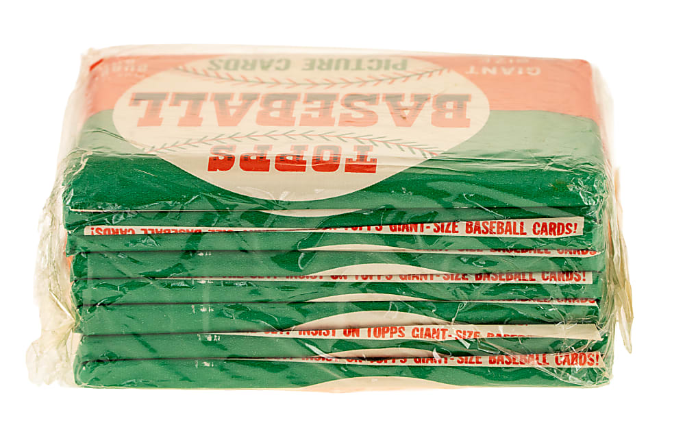 Exceptional 1952 Topps Unopened Five-Cent Wax Pack Collection (8) - Cellophane-Wrapped "Brick" From 1990s Seattle Find!