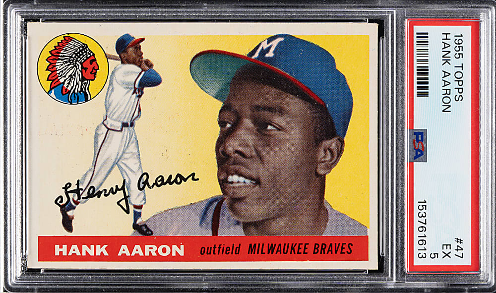 1955 Topps #47 Hank Aaron PSA EX 5
