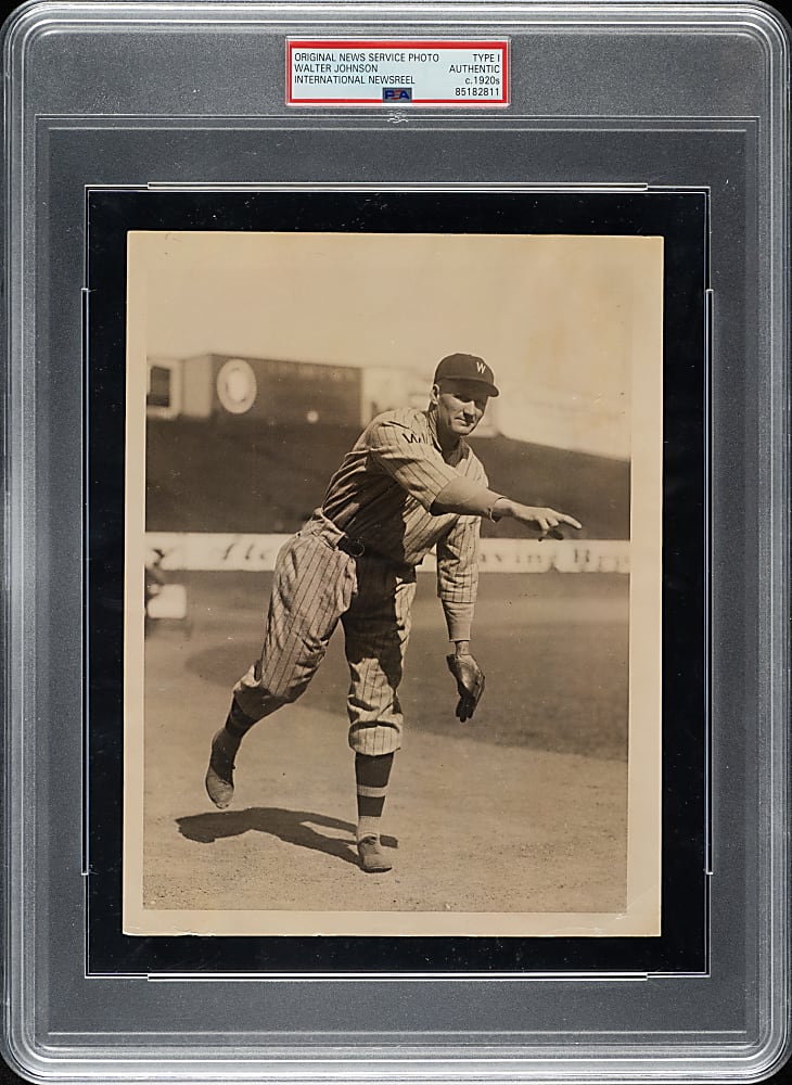 Circa 1920s Walter Johnson Original International Newsreel Photograph PSA/DNA Type I