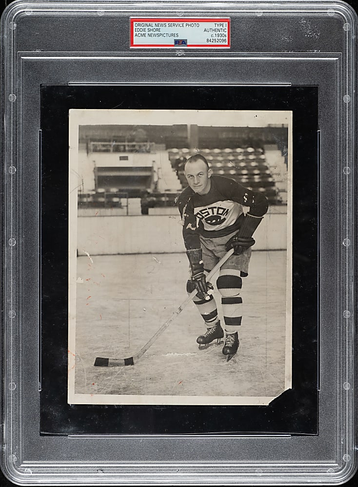 Circa 1930s Eddie Shore Original ACME Newspictures Photograph PSA/DNA Type I