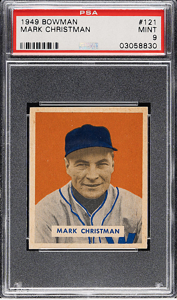 1949 Bowman #121 Mark Christman PSA MINT 9 - 1 of 5 - Highest Graded!