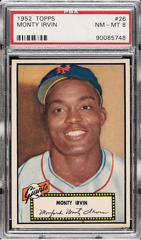1952 Topps #26 Monte Irvin Black Back PSA NM-MT 8