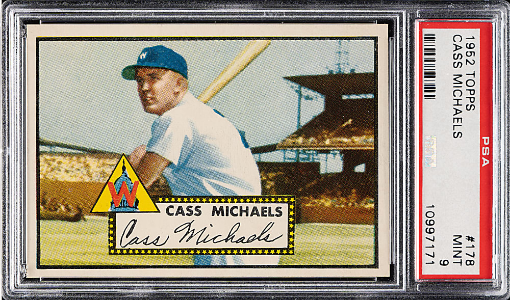 1952 Topps #178 Cass Michaels PSA MINT 9 - 1 of 3 - Highest Graded!
