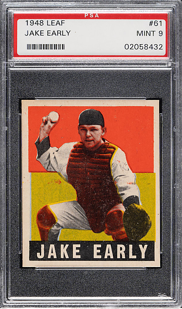 1948-1949 Leaf #61 Jake Early PSA MINT 9 - 1 of 2 - Highest Graded!