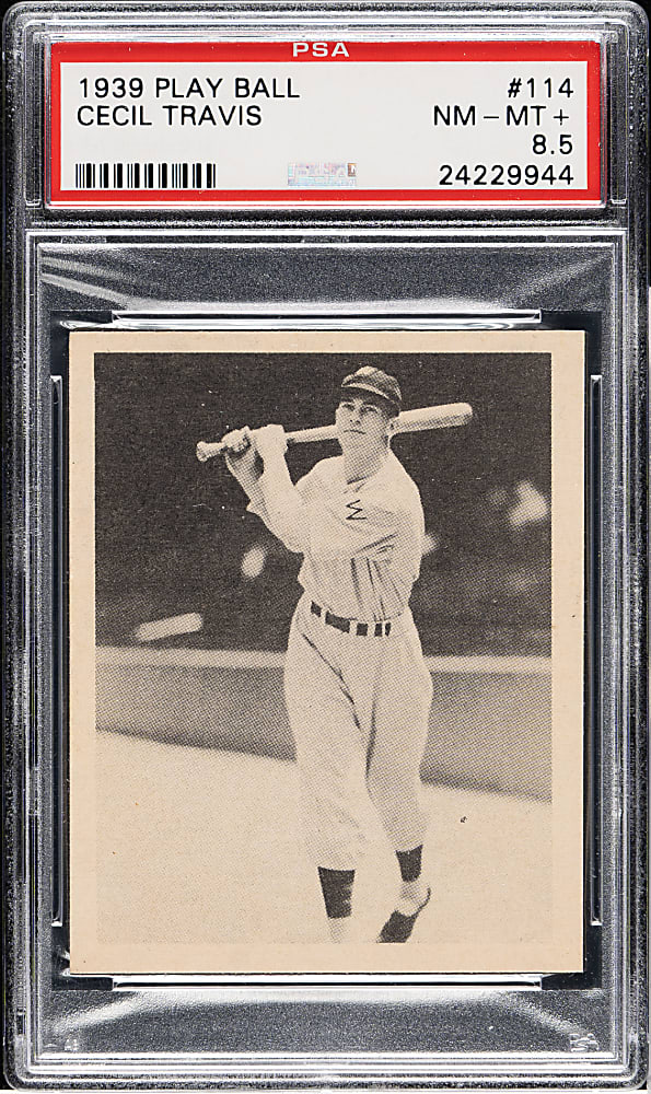 1939 R334 Play Ball #114 Cecil Travis PSA NM-MT+ 8.5 - 1 of 2!