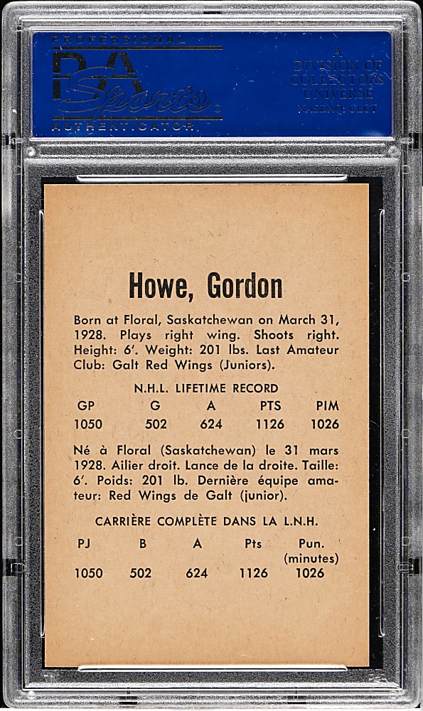 1962-1963 Parkhurst Hockey #30 Gordie Howe PSA MINT 9 - Highest Graded!