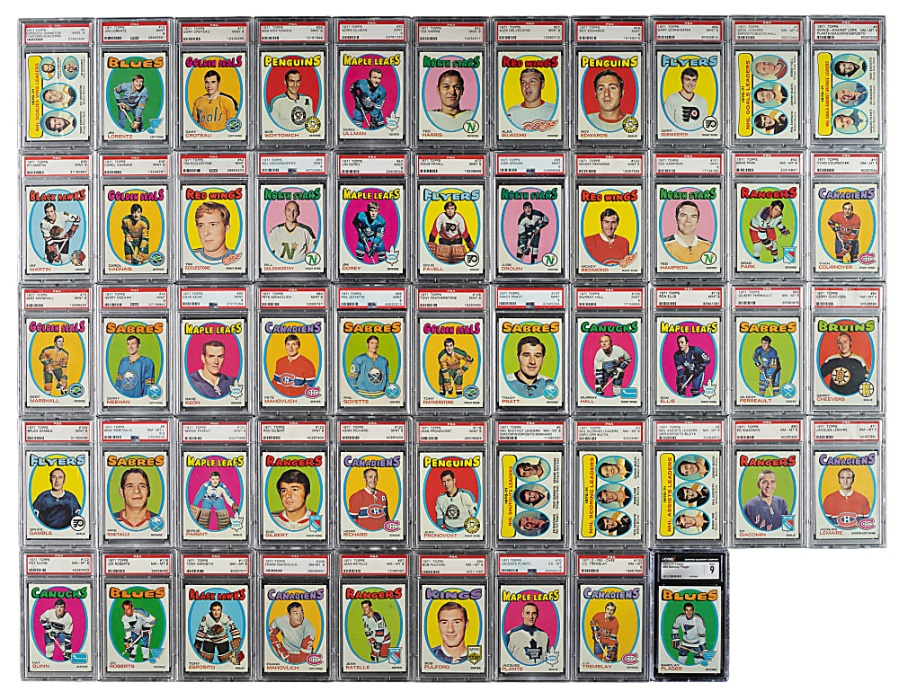High-Grade 1971-1972 Topps Hockey Complete Set (132) Including 55 PSA MINT 9 or NM-MT 8