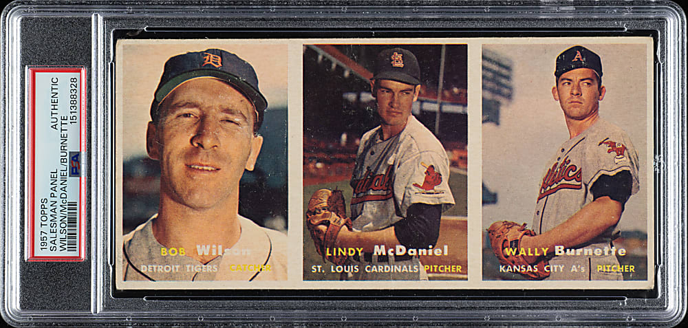 1957 Topps Salesman-Sample Three-Card Advertising Panel - PSA