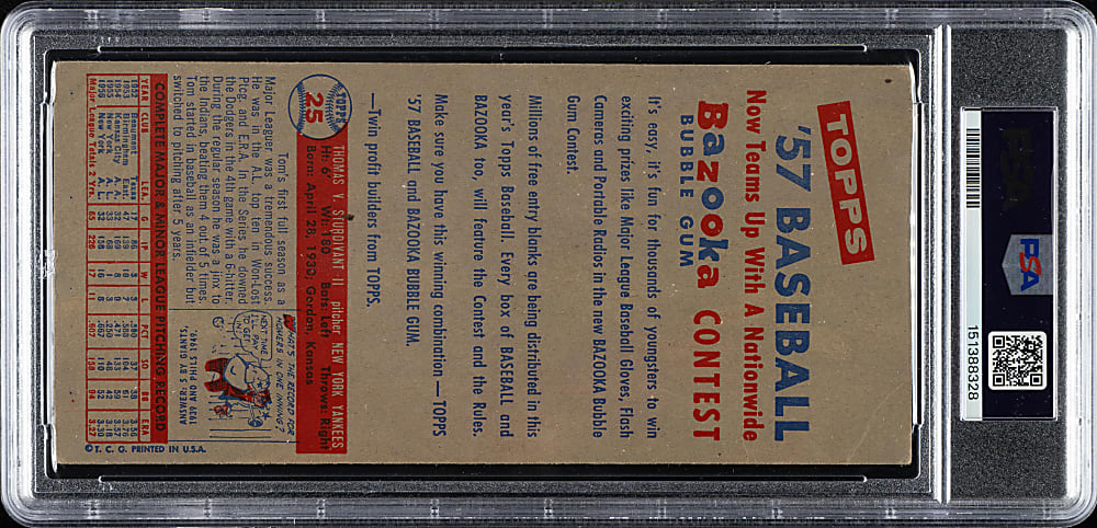 1957 Topps Salesman-Sample Three-Card Advertising Panel - PSA