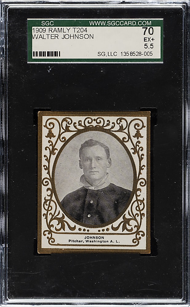 1909 T204 Ramly Tobacco Walter Johnson SGC EX+ 5.5