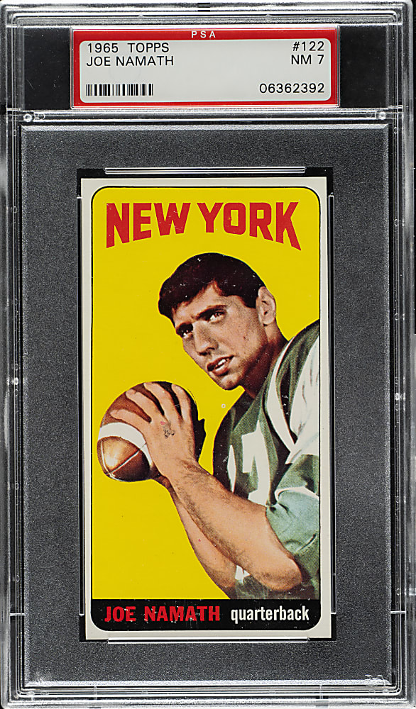 1965 Topps Football #122 Joe Namath Rookie PSA NM 7 - "Butterfly" Variation