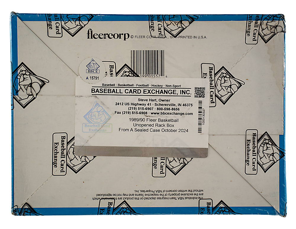 1989-1990 Fleer Basketball Unopened Rack Box (24 Packs) - BBCE - From a Sealed Case (FASC)