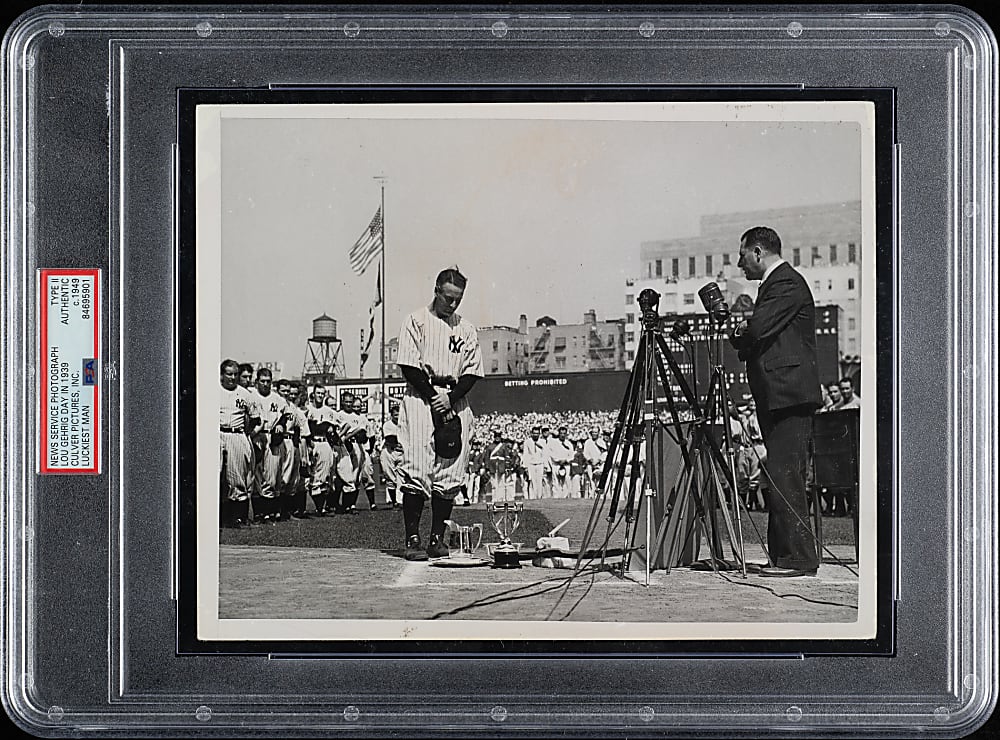 Circa 1949 Lou Gehrig Day Luckiest Man Speech Culver Pictures News Service Photograph PSA/DNA Type II
