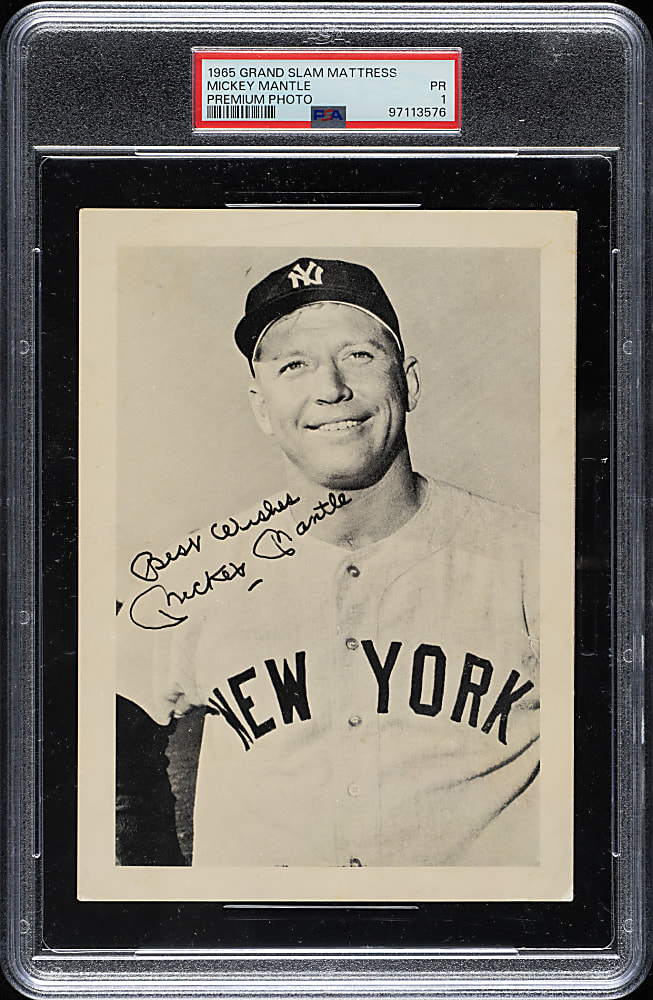 1965 Grand Slam Mattress Premiums Mickey Mantle PSA POOR 1