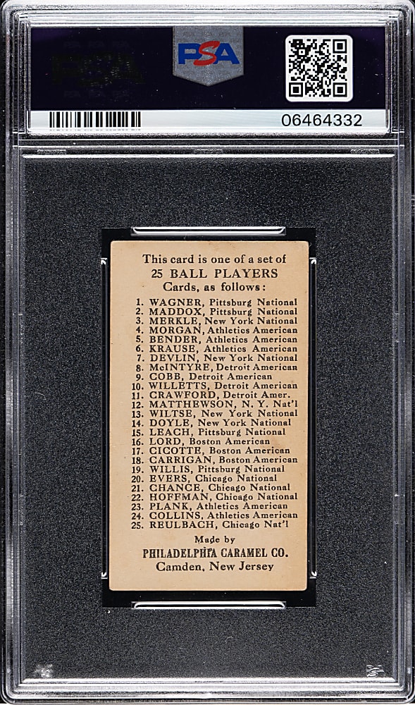1909 E95 Philadelphia Caramel Eddie Plank PSA VG 3