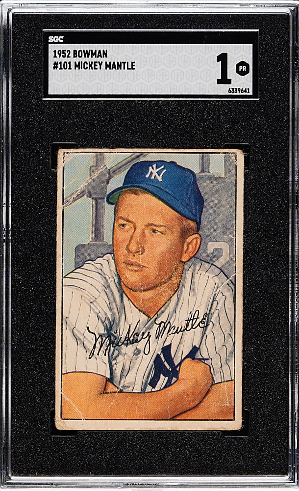 1952 Bowman #101 Mickey Mantle SGC POOR 1