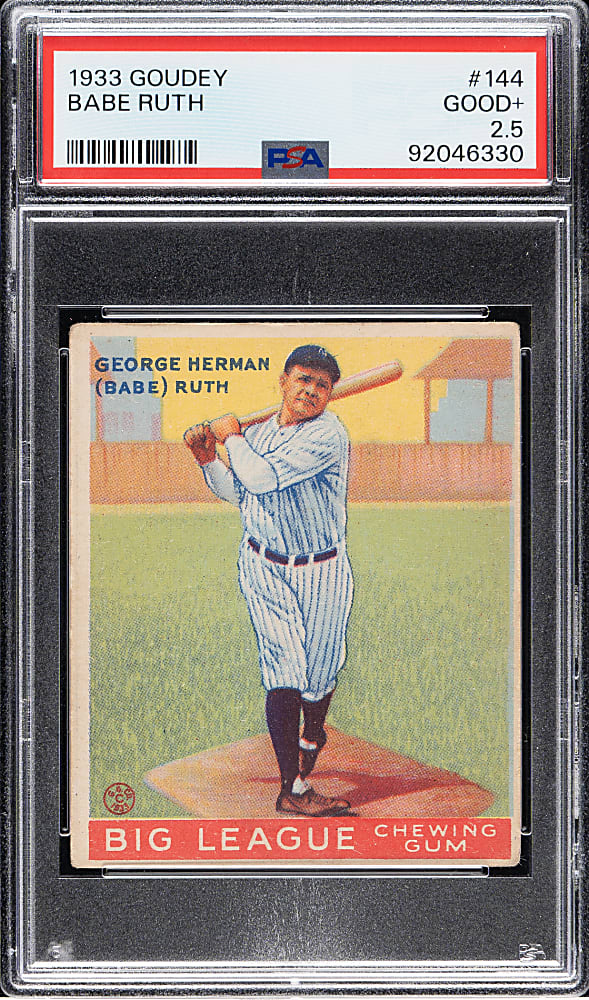 1933 R319 Goudey #144 Babe Ruth PSA GOOD+ 2.5