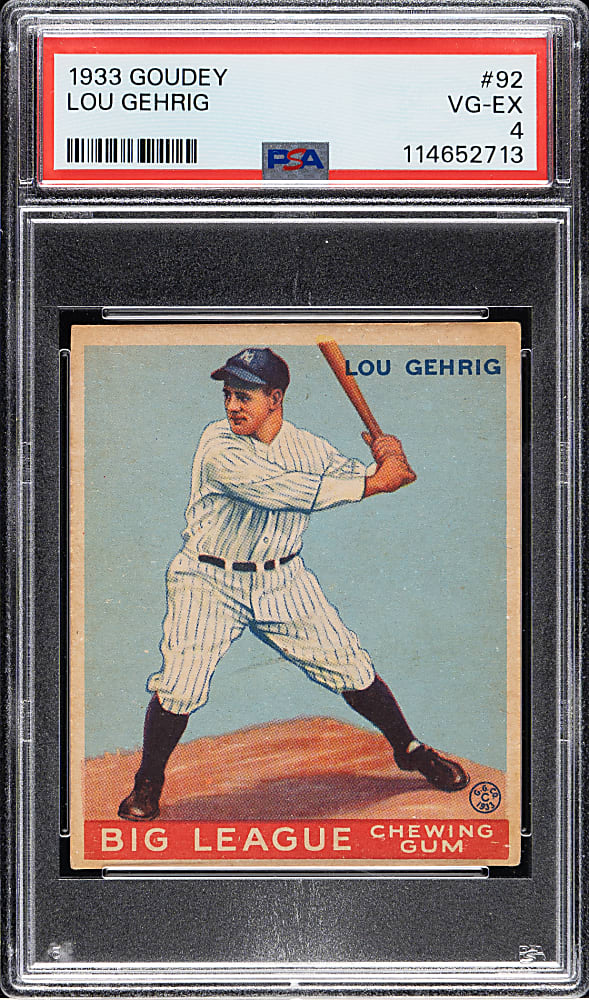 1933 R319 Goudey #92 Lou Gehrig PSA VG-EX 4