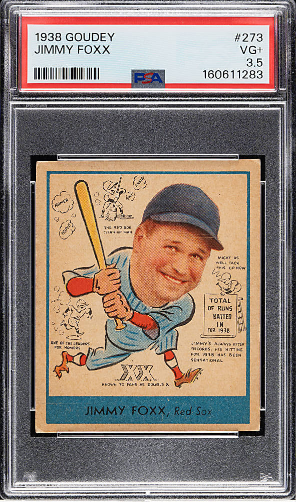 1938 R323 Goudey "Heads-Up" #273 Jimmie Foxx PSA VG+ 3.5