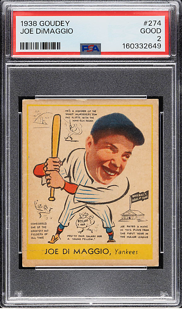 1938 R323 Goudey "Heads-Up" #274 Joe DiMaggio PSA GOOD 2
