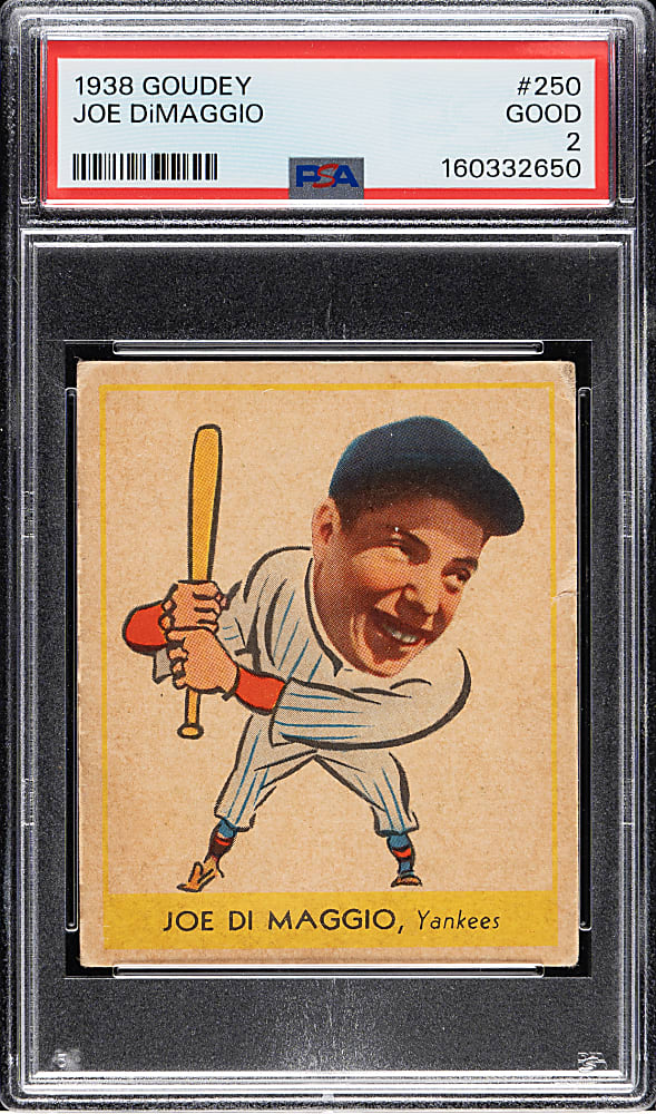 1938 R323 Goudey "Heads-Up" #250 Joe DiMaggio PSA GOOD 2