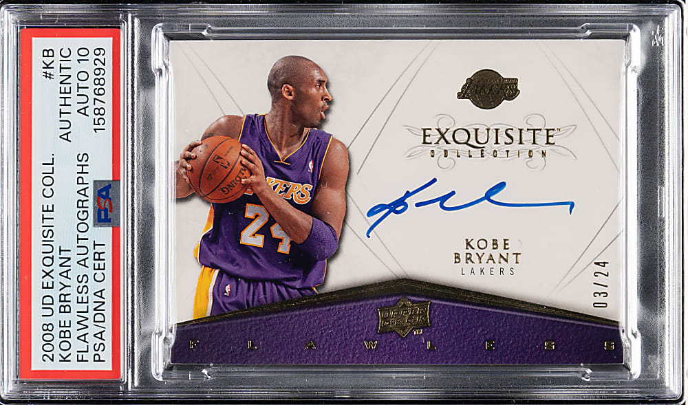 2008-2009 Upper Deck Exquisite Collection Flawless Autographs Basketball #KB Kobe Bryant #3/24 PSA/DNA GEM MINT 10