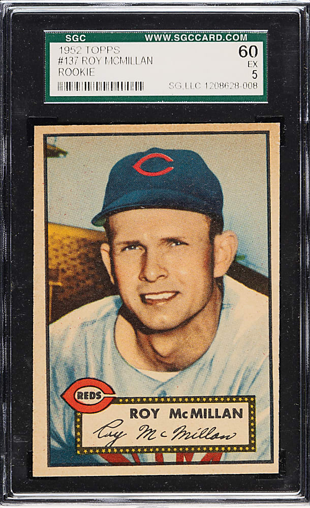 1952 Topps #137 Roy McMillan SGC EX 60 - "Canadian" Gray Back