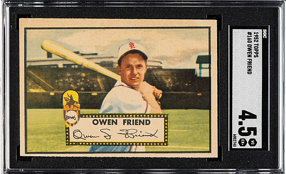 1952 Topps #160 Owen Friend SGC VG/EX+ 4.5 - "Canadian" Gray Back