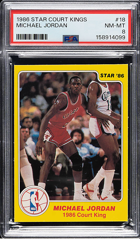 1986-1987 Star Company Basketball "Court Kings" #18 Michael Jordan PSA NM-MT 8