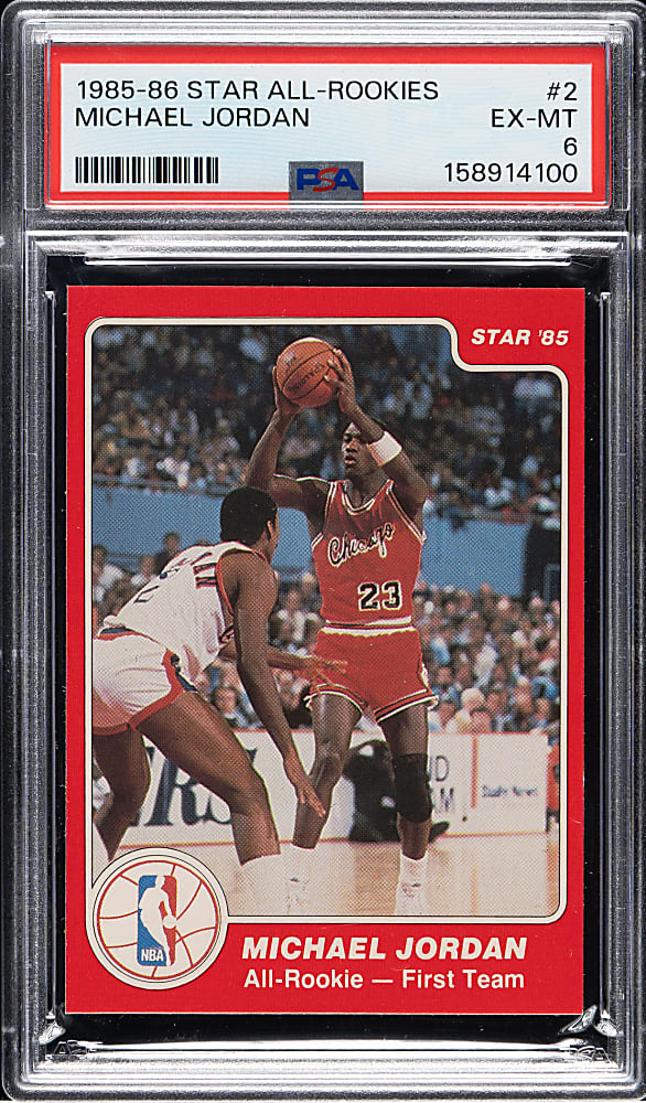 1985-1986 Star Company Basketball All-Rookie Team #2 Michael Jordan PSA EX-MT 6