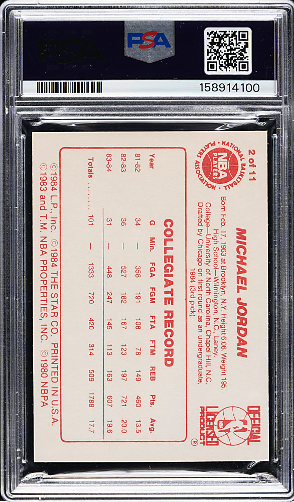 1985-1986 Star Company Basketball All-Rookie Team #2 Michael Jordan PSA EX-MT 6