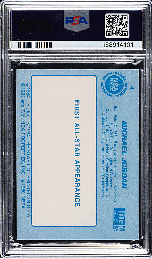 1985-1986 Star Company Basketball Lite All-Stars #4 Michael Jordan PSA EX-MT 6