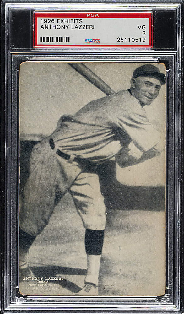 1926 Exhibits Tony Lazzeri Rookie PSA VG 3