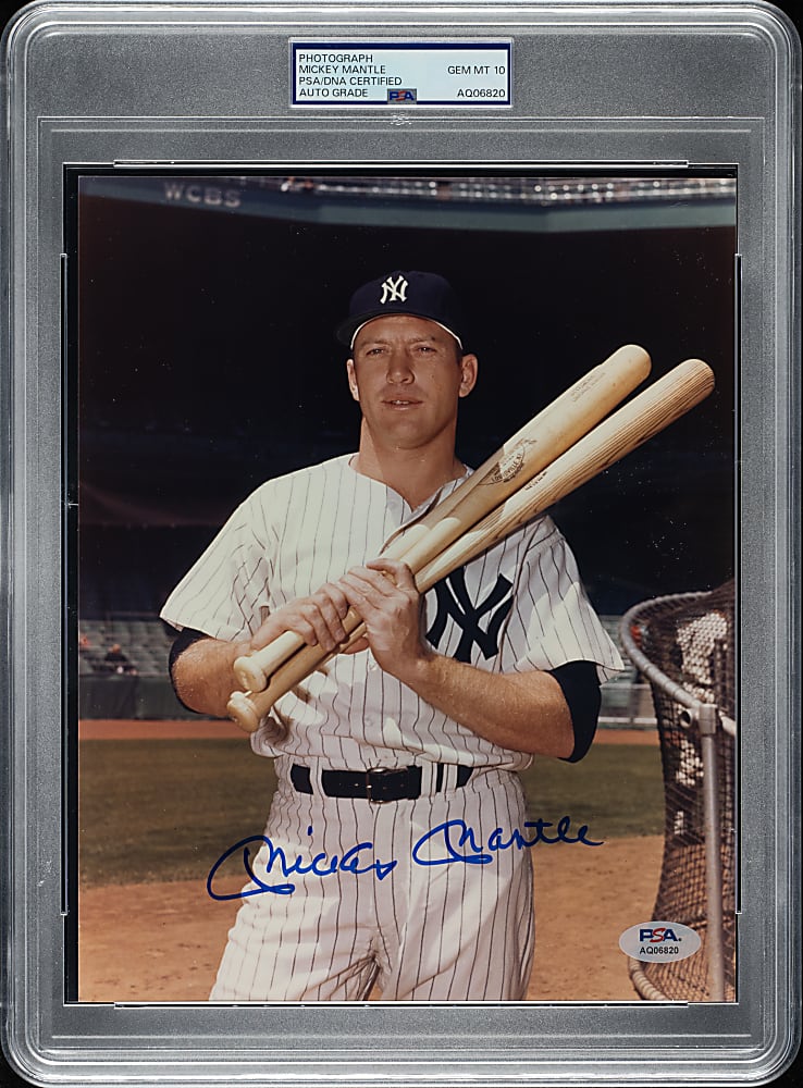 Mickey Mantle Signed Photograph PSA/DNA GEM MINT 10
