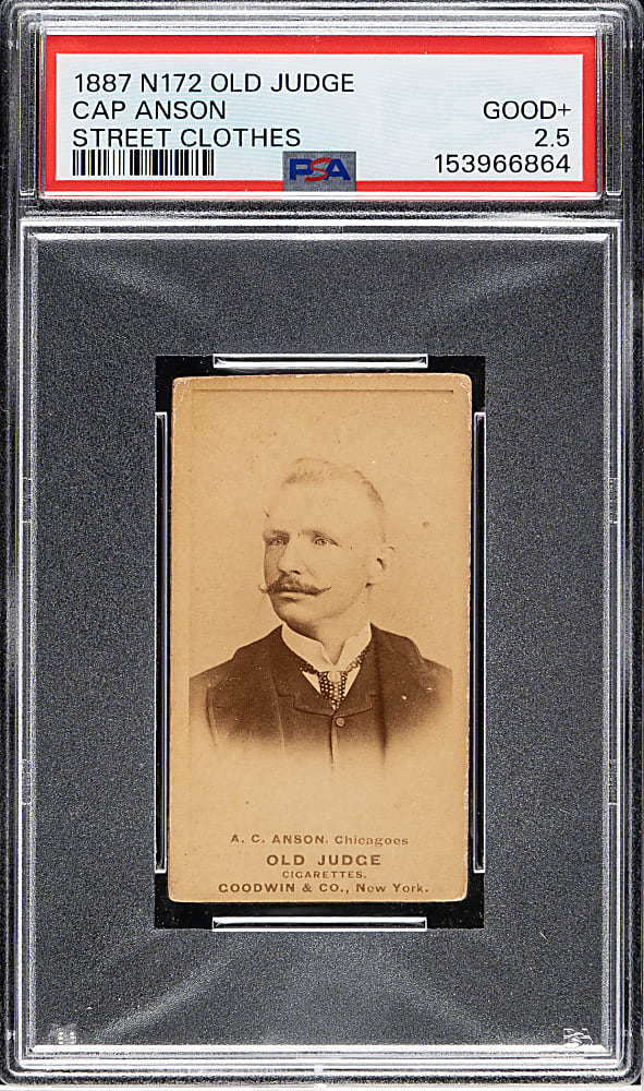 1888 N172 Old Judge Cap Anson Portrait PSA GOOD+ 2.5