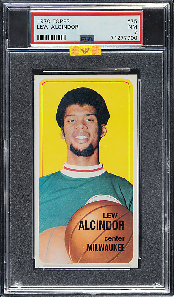 1970-1971 Topps Basketball #75 Lew Alcindor PSA NM 7 (MBA Gold Diamond)