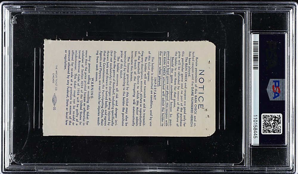 1959 Chicago White Sox (vs. Los Angeles Dodgers) World Series Game 1 Ticket Stub Signed by Sandy Koufax PSA/DNA GEM MINT 10 - Koufax World Series Debut
