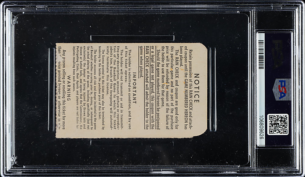 1963 New York Yankees (vs. Los Angeles Dodgers) World Series Game 1 Ticket Stub Signed by Sandy Koufax PSA VG 3 with GEM MINT 10 Signature - Koufax 15 Strikeouts