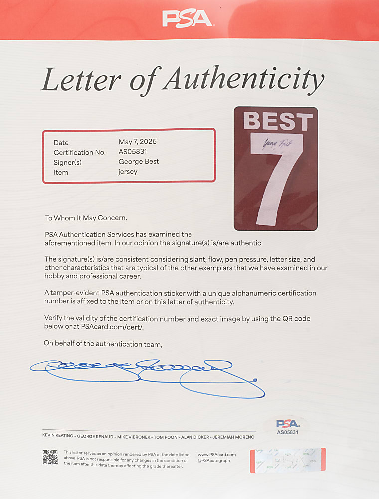 George Best Signed Manchester United Jersey - PSA/DNA