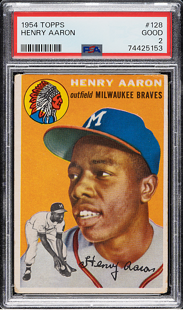 1954 Topps #128 Hank Aaron Rookie PSA GOOD 2
