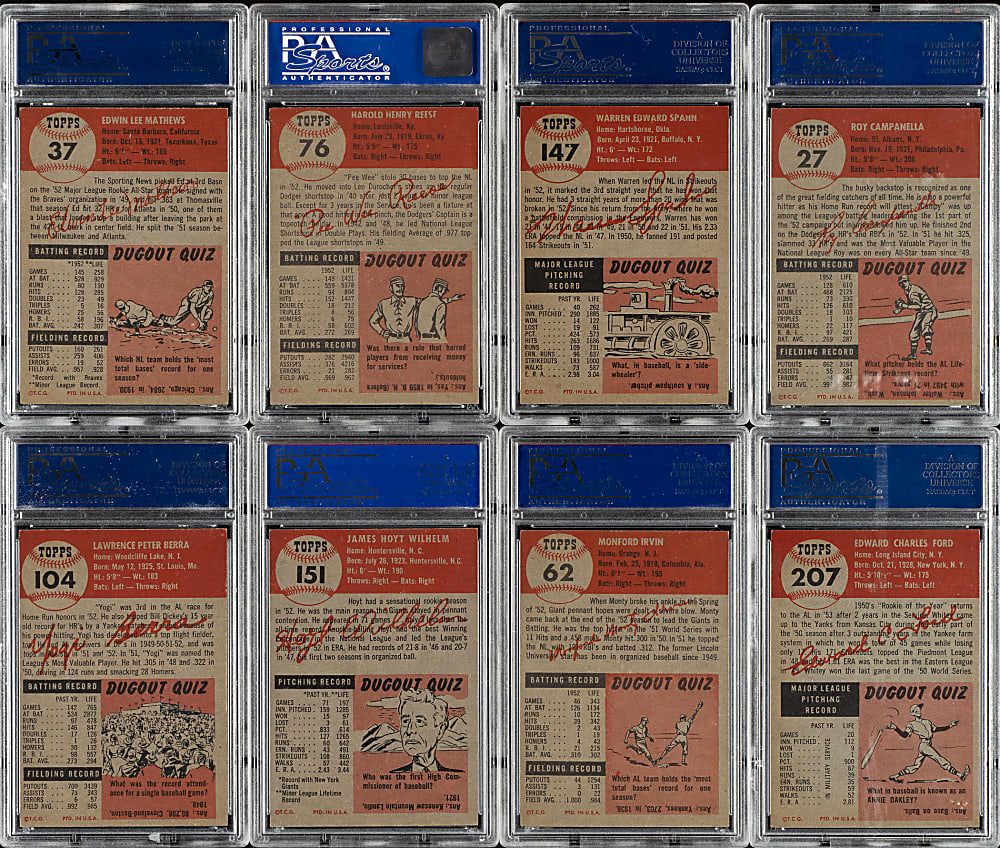 1953 Topps PSA-Graded Near-Complete Set (270/274)