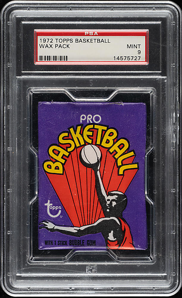 1972-1973 Topps Basketball Unopened Wax Pack PSA NM-MT 8 - Julius Erving Rookie Year